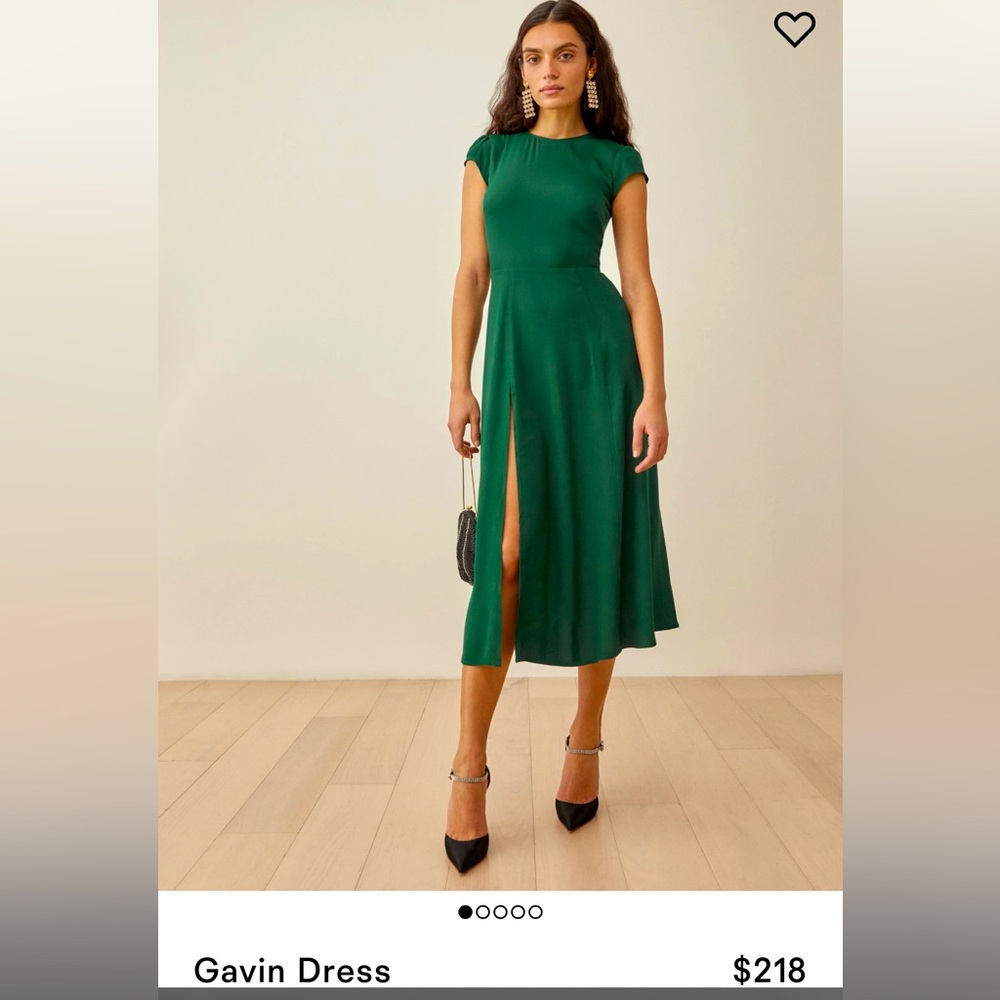 Size 4 Reformation Gavin Dress in Emerald Green!